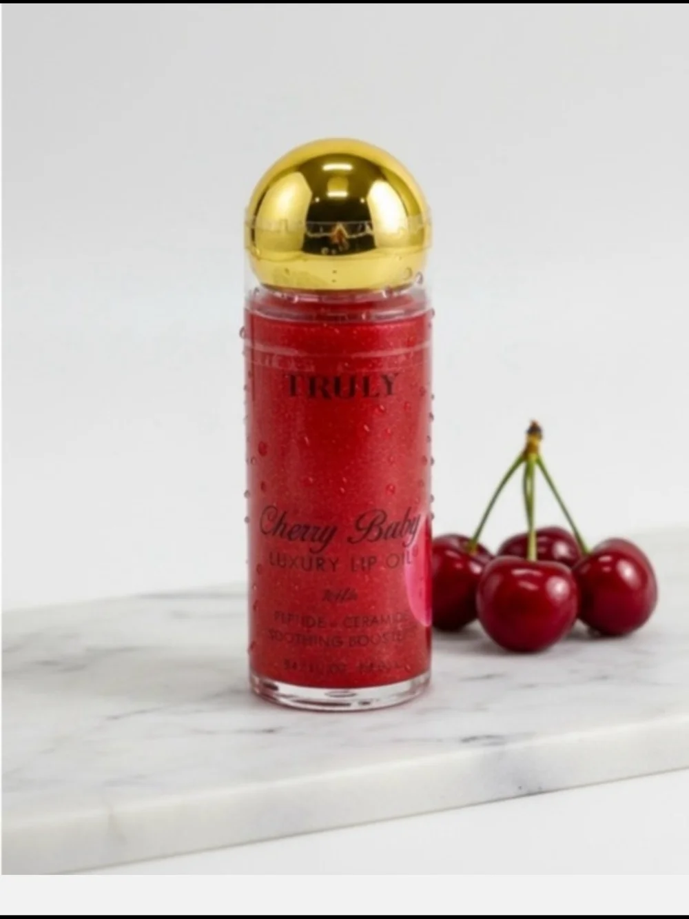 TRULY Cherry Baby Luxury Lip Oil - Cherry Red